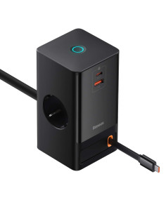 PSLR000301,Incarcator retea Baseus GaN3 Pro Powerstrip, Quick Charge 65W, 2 x AC, 1 x USB Type-C Output 5V/3A, 1 x USB, lungime  2