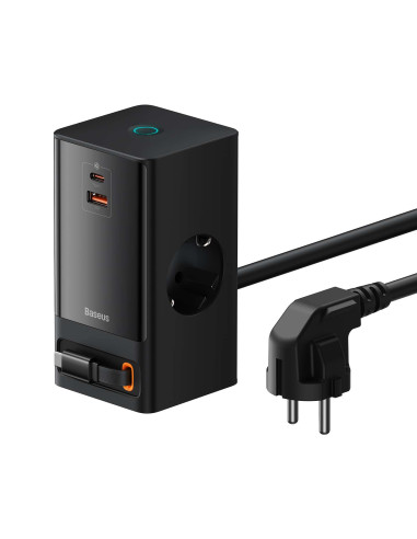 PSLR000301,Incarcator retea Baseus GaN3 Pro Powerstrip, Quick Charge 65W, 2 x AC, 1 x USB Type-C Output 5V/3A, 1 x USB, lungime 