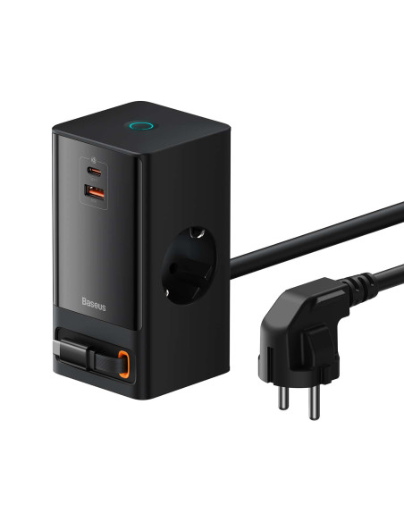 PSLR000301,Incarcator retea Baseus GaN3 Pro Powerstrip, Quick Charge 65W, 2 x AC, 1 x USB Type-C Output 5V/3A, 1 x USB, lungime 