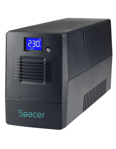 SPUP-1000D-LIT01,UPS Spacer Line Int. cu management, LCD, 1000VA/ 600W, AVR, 4 x socket Schuko, display LCD, 2 x baterie 12V/7Ah