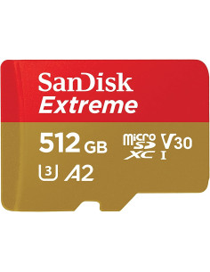 SDSQXAV-512G-GN6MA,Card de memorie SanDisk Extreme microSDXC 512GB, pana la 190MB/s & 130MB/s Read/Write speeds A2 C10 V30 UHS-I