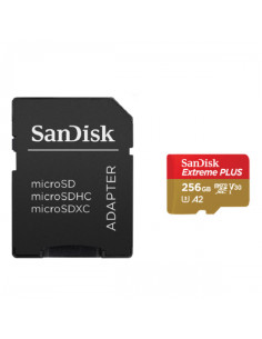 SDSQXBD-256G-GN6MA,Memory Card microSDXC SanDisk by WD Extreme PLUS 256GB, Class 10, UHS-I U3, V30, A2 + Adaptor SD