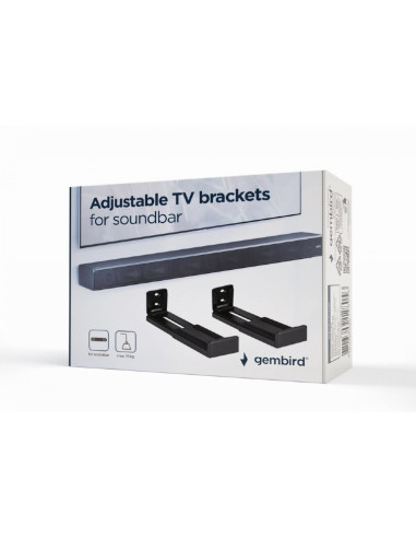 WM-SB-01,Suport de perete GEMBIRD, pt 1 soundbar, dim. 90-154 mm, distanta perete 102-166 mm, max 15 kg, otel, negru, "WM-SB-01"