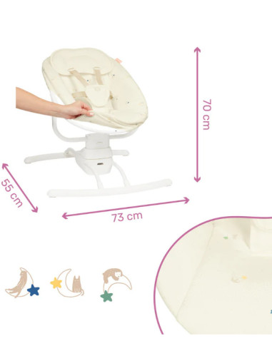 BB-B012307,Badabulle - Leagan cu balansare stanga-dreapta, Crem