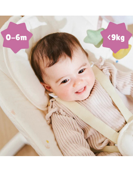 BB-B012307,Badabulle - Leagan cu balansare stanga-dreapta, Crem