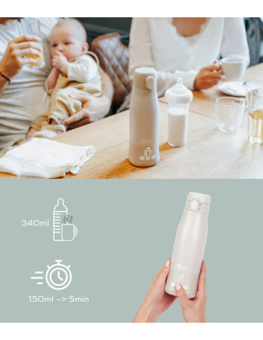 BB-A002103,Babymoov - Moov & Feed Incalzitor de biberoane portabil si reincarcabil, Mineral Beige