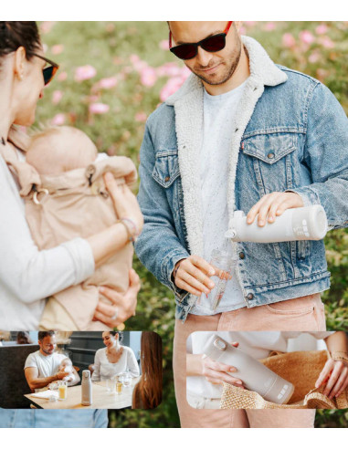 BB-A002103,Babymoov - Moov & Feed Incalzitor de biberoane portabil si reincarcabil, Mineral Beige