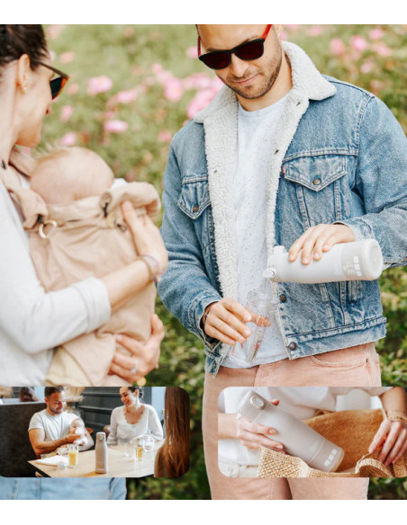 BB-A002103,Babymoov - Moov & Feed Incalzitor de biberoane portabil si reincarcabil, Mineral Beige