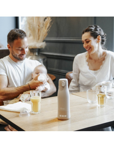 BB-A002103,Babymoov - Moov & Feed Incalzitor de biberoane portabil si reincarcabil, Mineral Beige