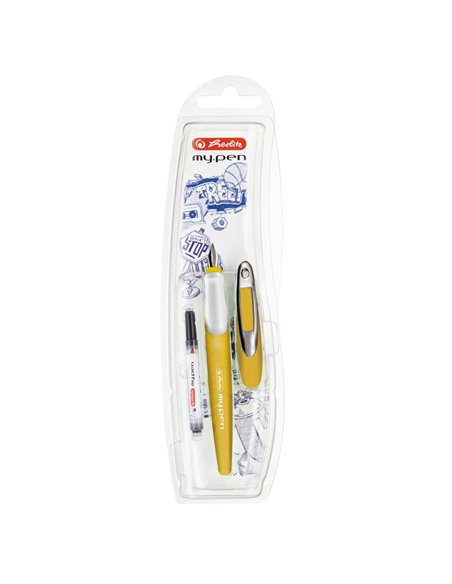 50041251,Stilou my.pen, penita M, culoare galben/alb, blister