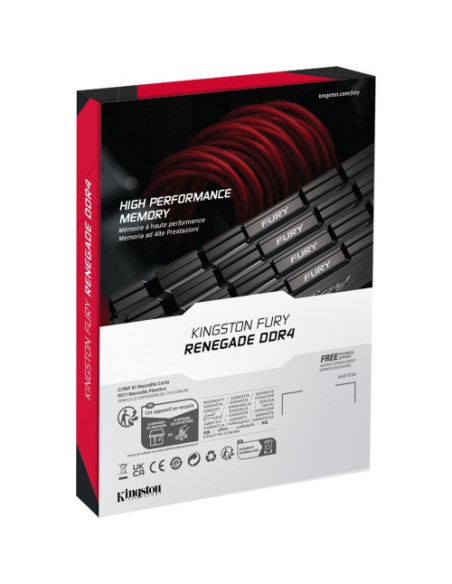 KF432C16RB12K2/32,Kit Memorie Kingston FURY Renegade Black Intel XMP 2.0, 32GB, DDR4-3200MHz, CL16, Dual Channel