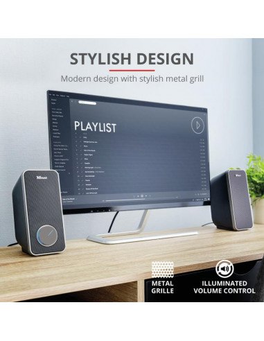 Boxe Stereo Trust Arys 2.0 Speaker Set, 28W, negru,TR-20179 Boxe Stereo Trust Arys 2.0 Speaker Set, 28W, negru,TR-20179
