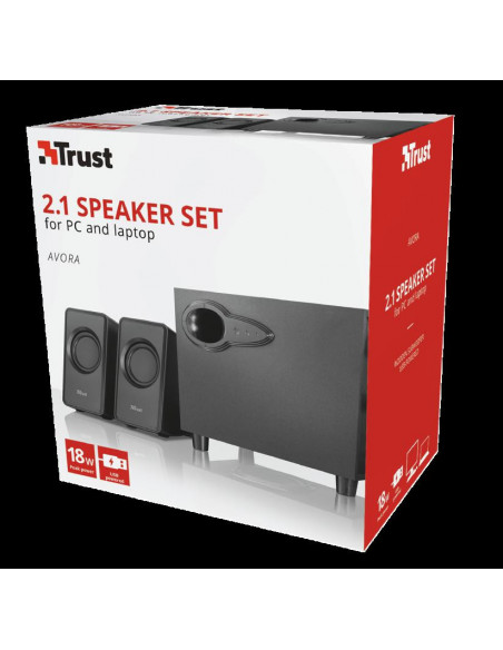 Sistem audio 2.1 Trust Avora 2.1 Speaker Set, 9W, negru,TR-20442 Sistem audio 2.1 Trust Avora 2.1 Speaker Set, 9W, negru,TR-20442