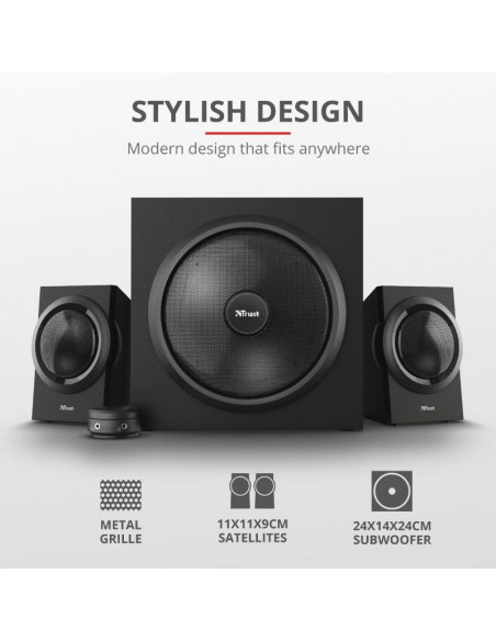 Sistem audio Trust Yuri 2.1, 60W, negru,TR-23696