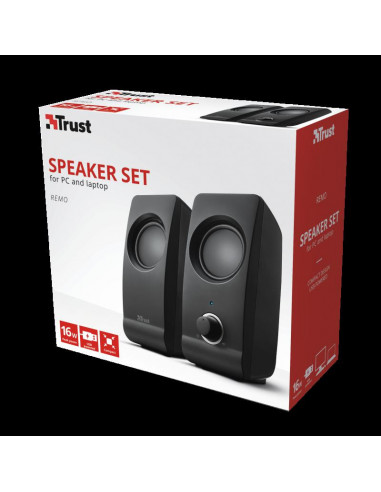 Boxe Stereo Trust Remo 2.0 Speaker Set, 8W, negru,TR-17595 Boxe Stereo Trust Remo 2.0 Speaker Set, 8W, negru,TR-17595