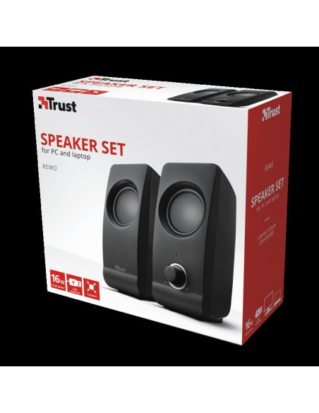 Boxe Stereo Trust Remo 2.0 Speaker Set, 8W, negru,TR-17595 Boxe Stereo Trust Remo 2.0 Speaker Set, 8W, negru,TR-17595