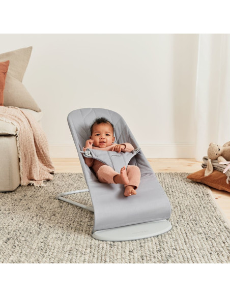 BS-006224A,BabyBjorn - Balansoar Bliss Light Grey din tesatura matlasata cu aspect delicat de petala