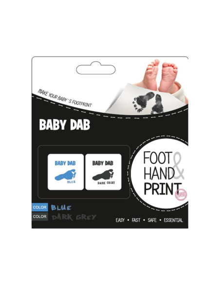 BN-90101,Petite&Mars - Set amprente mulaj cu cerneala pentru 20 de amprente manuta sau piciorus, Non-toxic, Baby Dab, Albastru/G BN-90101,Petite&Mars - Set amprente mulaj cu cerneala pentru 20 de amprente manuta sau piciorus, Non-toxic, Baby Dab, Albastru/G