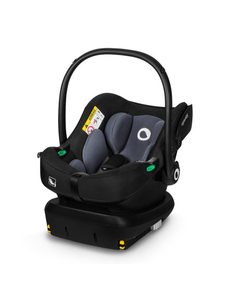 BN-LO-ASTRID_I-SIZE_BLACK_GREY+BASE_BLACK,Lionelo - Soica auto i-Size Astrid, Include baza Isofix, 0-13 Kg, 40-87 cm, Cu maner s