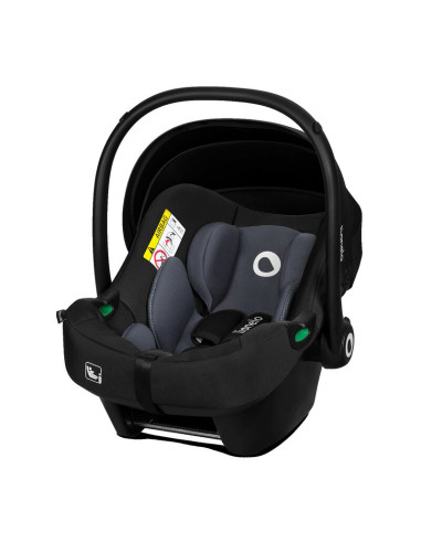 BN-LO-ASTRID_I-SIZE_BLACK_GREY+BASE_BLACK,Lionelo - Soica auto i-Size Astrid, Include baza Isofix, 0-13 Kg, 40-87 cm, Cu maner s