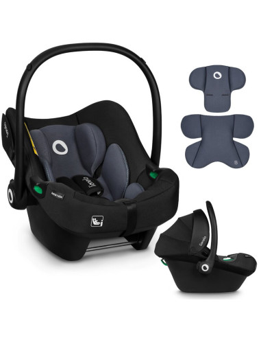 BN-LO-ASTRID_I-SIZE_BLACK_GREY+BASE_BLACK,Lionelo - Soica auto i-Size Astrid, Include baza Isofix, 0-13 Kg, 40-87 cm, Cu maner s