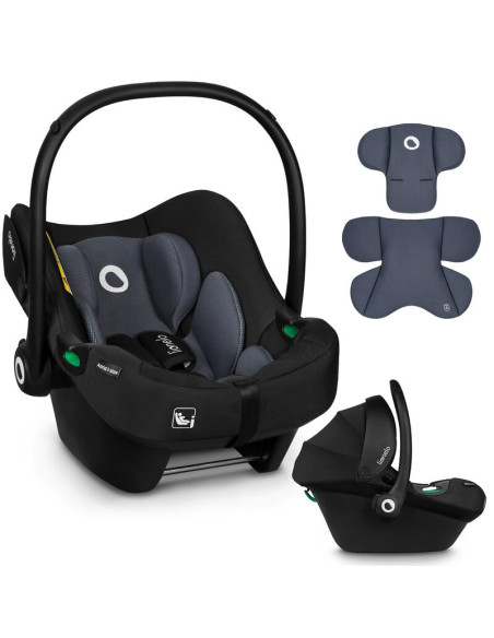 BN-LO-ASTRID_I-SIZE_BLACK_GREY+BASE_BLACK,Lionelo - Soica auto i-Size Astrid, Include baza Isofix, 0-13 Kg, 40-87 cm, Cu maner s