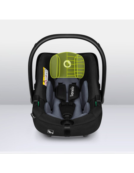 BN-LO-ASTRID_I-SIZE_BLACK_GREY+BASE_BLACK,Lionelo - Soica auto i-Size Astrid, Include baza Isofix, 0-13 Kg, 40-87 cm, Cu maner s