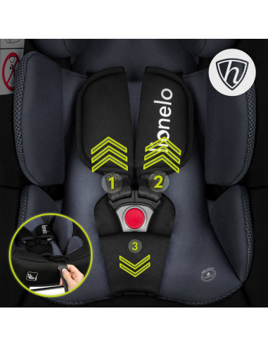 BN-LO-ASTRID_I-SIZE_BLACK_GREY+BASE_BLACK,Lionelo - Soica auto i-Size Astrid, Include baza Isofix, 0-13 Kg, 40-87 cm, Cu maner s