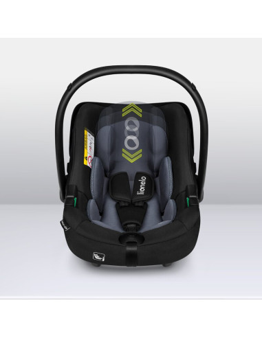 BN-LO-ASTRID_I-SIZE_BLACK_GREY+BASE_BLACK,Lionelo - Soica auto i-Size Astrid, Include baza Isofix, 0-13 Kg, 40-87 cm, Cu maner s