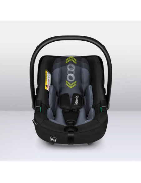 BN-LO-ASTRID_I-SIZE_BLACK_GREY+BASE_BLACK,Lionelo - Soica auto i-Size Astrid, Include baza Isofix, 0-13 Kg, 40-87 cm, Cu maner s