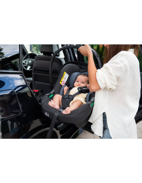 BN-LO-ASTRID_I-SIZE_BLACK_GREY+BASE_BLACK,Lionelo - Soica auto i-Size Astrid, Include baza Isofix, 0-13 Kg, 40-87 cm, Cu maner s
