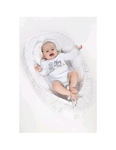 BN-42979,Set 3 piese Luxury, Baby Nest cu doua fete, Cu paturica si pernuta in forma de inima, New Baby, Minky Bears Pink