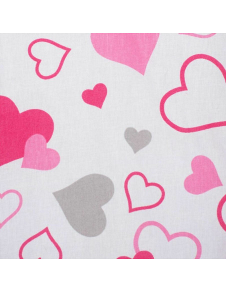 BN-43812,Set 3 piese Luxury, Baby Nest cu doua fete, Cu paturica si pernuta in forma de inima, New Baby, Minky Hearts Pink