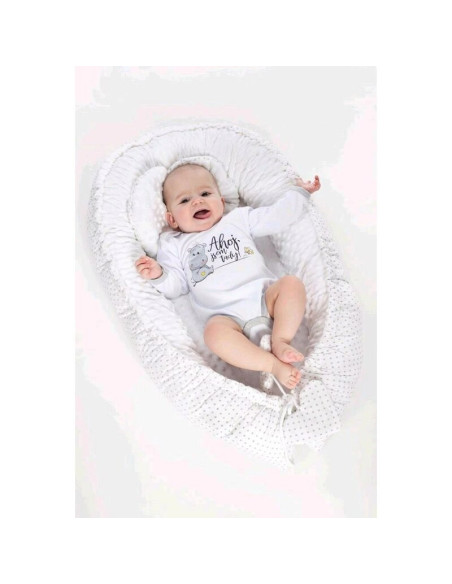 BN-43812,Set 3 piese Luxury, Baby Nest cu doua fete, Cu paturica si pernuta in forma de inima, New Baby, Minky Hearts Pink