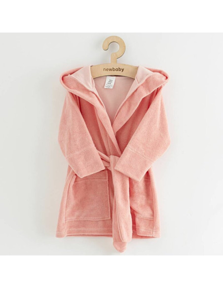 BN-53710,Halat de baie pentru copii, Cu buzunare, Cu cordon, Marime 80/86, Dim bumbac 100%, New Baby, Comfortably pink