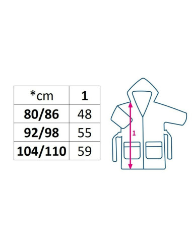 BN-53715,Halat de baie pentru copii, Cu buzunare, Cu cordon, Marime 80/86, Dim bumbac 100%, New Baby, Comfortably mint