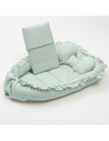 BN-51628,Set 3 piese, Baby Nest, Cu paturica si pernuta, New Baby, Dominik green