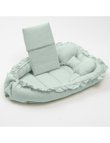 BN-51628,Set 3 piese, Baby Nest, Cu paturica si pernuta, New Baby, Dominik green