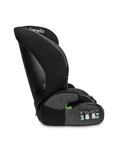 BN-LO-LEVI_ONE_I-SIZE_BLACK_GREY,Lionelo - Scaun auto, Levi One i-Size, Universal, Instalare FWF, Cu tetiera reglabila in 10 poz