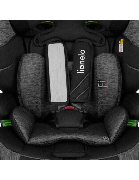 BN-LO-LEVI_ONE_I-SIZE_BLACK_GREY,Lionelo - Scaun auto, Levi One i-Size, Universal, Instalare FWF, Cu tetiera reglabila in 10 poz