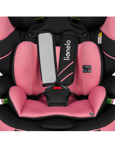 BN-LO-LEVI_ONE_I-SIZE_PINK_ROSE,Lionelo - Scaun auto, Levi One i-Size, Universal, Instalare FWF, Cu tetiera reglabila in 10 pozi