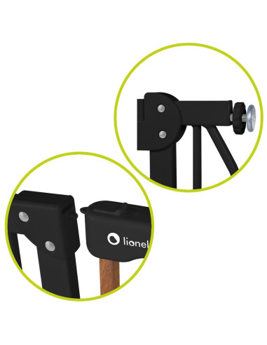 BN-LO-TRUUS_SLIM_BLACK_CARBON_NATURAL,Lionelo - Poarta de siguranta prin presiune Truus Slim, 105 cm, Conform cu standardul euro