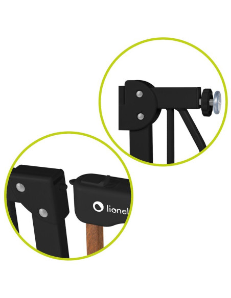 BN-LO-TRUUS_SLIM_BLACK_CARBON_NATURAL,Lionelo - Poarta de siguranta prin presiune Truus Slim, 105 cm, Conform cu standardul euro