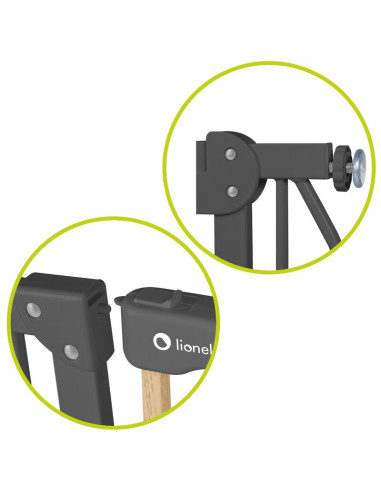 BN-LO-TRUUS_SLIM_GREY_GRAPHITE,Lionelo - Poarta de siguranta prin presiune Truus Slim, 105 cm, Conform cu standardul europeane d