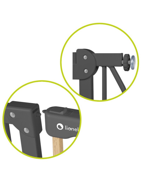 BN-LO-TRUUS_SLIM_GREY_GRAPHITE,Lionelo - Poarta de siguranta prin presiune Truus Slim, 105 cm, Conform cu standardul europeane d