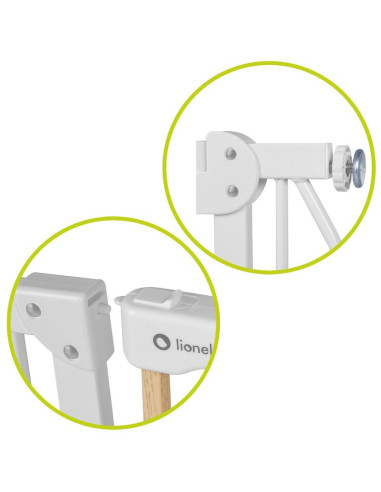 BN-LO-TRUUS_SLIM_WHITE_NATURAL,Lionelo - Poarta de siguranta prin presiune Truus Slim, 105 cm, Conform cu standardul europeane d