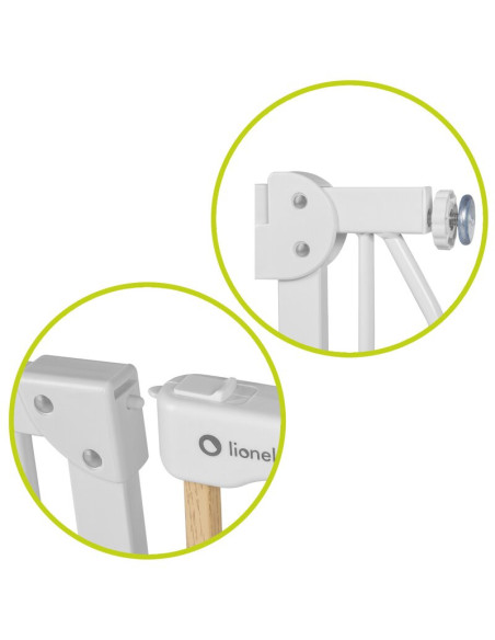 BN-LO-TRUUS_SLIM_WHITE_NATURAL,Lionelo - Poarta de siguranta prin presiune Truus Slim, 105 cm, Conform cu standardul europeane d