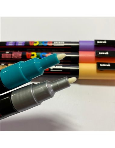 POS66,Set 5 Markere UNI POSCA PC-3M + Marker cadou, Pos66