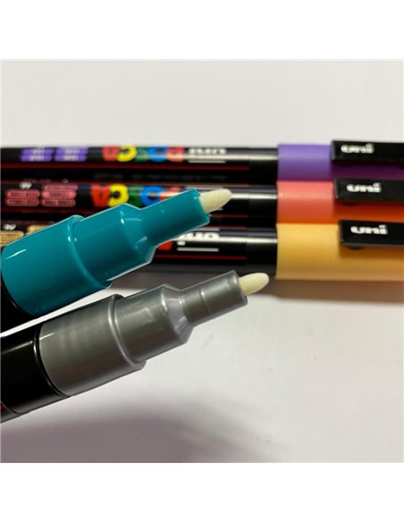 POS66,Set 5 Markere UNI POSCA PC-3M + Marker cadou, Pos66