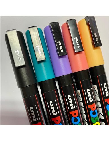 POS66,Set 5 Markere UNI POSCA PC-3M + Marker cadou, Pos66